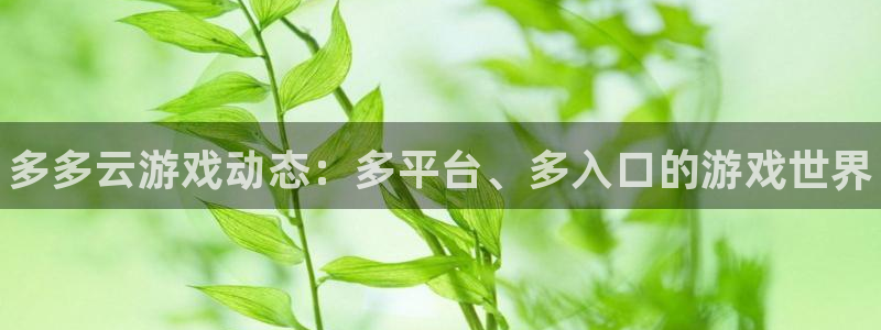 长征娱乐注册测速：多多云游戏动态：多平台、多入口的游戏世界